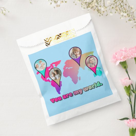 Schöne Multicolor-Weltkarte FotoCollage Geschenktütchen (Versiegelt)
