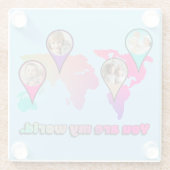 Schöne Multicolor-Weltkarte FotoCollage Glasuntersetzer (Rückseite)