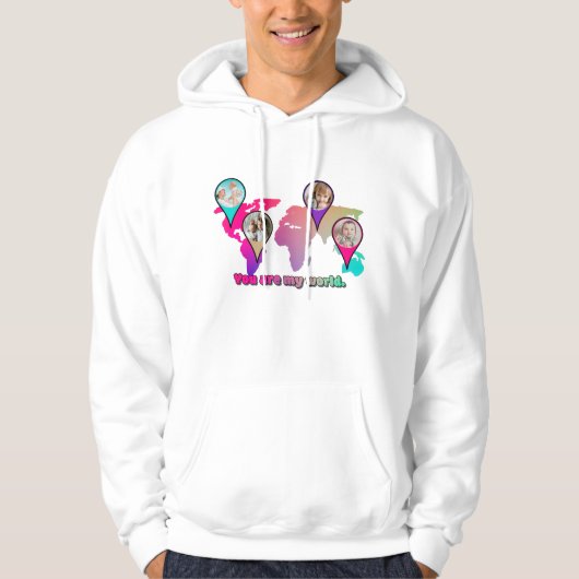 Schöne Multicolor-Weltkarte FotoCollage Hoodie (Vorderseite)