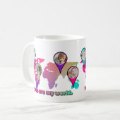 Schöne Multicolor-Weltkarte FotoCollage Kaffeetasse (Vorderseite Links)