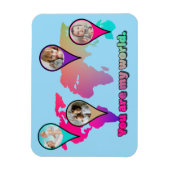 Schöne Multicolor-Weltkarte FotoCollage Magnet (Vertikal)