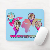 Schöne Multicolor-Weltkarte FotoCollage Mousepad (Mit Mouse)
