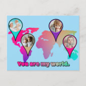 Schöne Multicolor-Weltkarte FotoCollage Postkarte (Vorderseite)