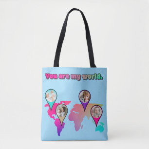 Schöne Multicolor-Weltkarte FotoCollage Tasche