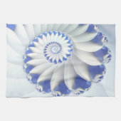 Schöne Muschel Blau und Weiß Meer Abstrakt Art Geschirrtuch (Horizontal)
