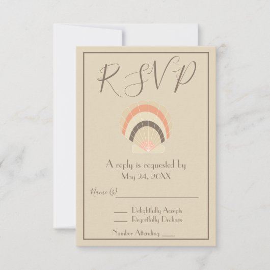 Schöne Muschel-RSVP-Einladung Einladung (Vorderseite)