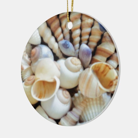 Schöne Muscheln, Sommer, Strand, Muscheln Keramik Ornament (Links)