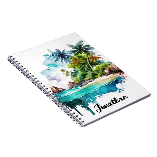 Schöne Muscheln und Wellen des Meeres Notizblock (Rechte Seite)