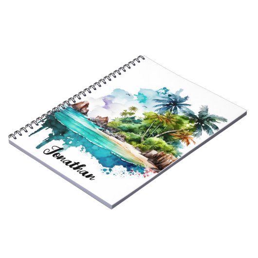 Schöne Muscheln und Wellen des Meeres Notizblock (Linke Seite)