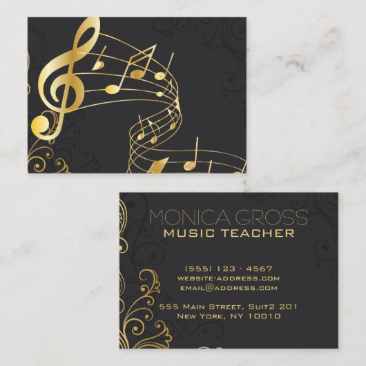 Schöne Musical Note Luxus Design Visitenkarte (Vorne/Hinten)
