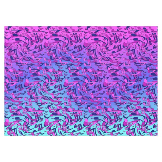 Schöne Musik Farbenfrohe Drehtafeln Pink Aqua Tischdecke (Vorderseite (Horizontal))