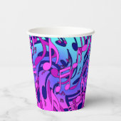 Schöne Musik Farbenfrohe lebhafte Musikszene Pappbecher (Rückseite)