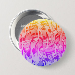 Schöne Musik Fröhliche Farben Lebendige Noten Button
