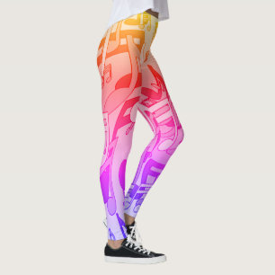 Schöne Musik Fröhliche Farben Lebendige Noten Leggings