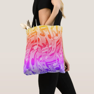 Schöne Musik Fröhliche Farben Lebendige Noten  Tasche