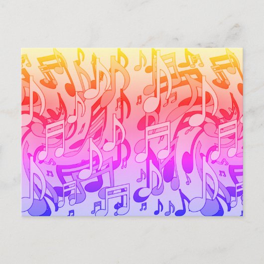 Schöne Musik Happy Colors Lebhafte Musikszenen Postkarte (Vorderseite)