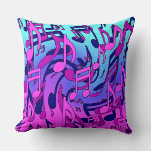 Schöne Musik Lebendige Noten Pink Lila Blau Aqua Kissen