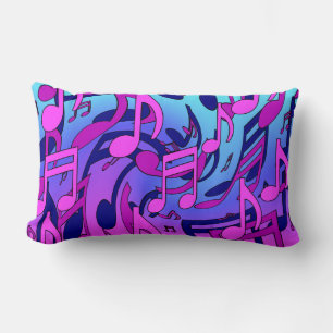 Schöne Musik Lebendige Noten Pink Lila Blau Aqua Lendenkissen