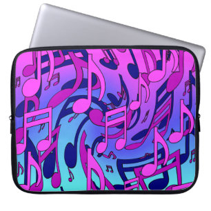 Schöne Musik Musik Noten Lebhaft Upbeat Künstleris Laptopschutzhülle