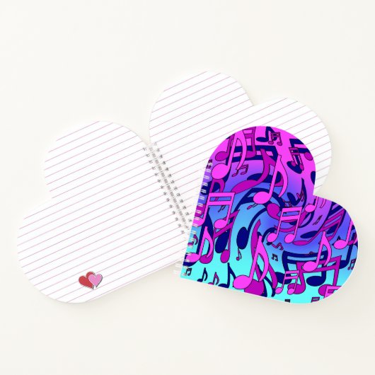 Schöne Musik Musik Noten Lebhaft Upbeat Künstleris Notizblock (Innenseite)