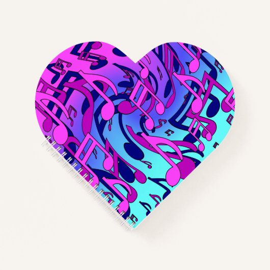 Schöne Musik Musik Noten Lebhaft Upbeat Künstleris Notizblock (Vorderseite)