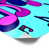 Schöne Musik Musik Noten Lebhaft Upbeat Künstleris Poster (Ecke)