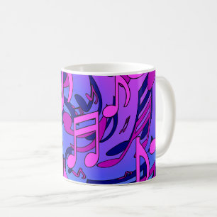 Schöne Musik Pink Purple Blau Lebendiges Muster Kaffeetasse
