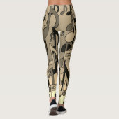 Schöne Musik Sepia Lebendige Musikszenen Leggings (Rückseite)