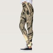 Schöne Musik Sepia Lebendige Musikszenen Leggings (Links)