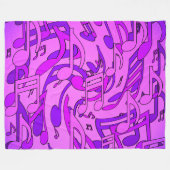 Schöne Musik Upbeat Lila Noten Pink Fleecedecke (Vorderseite (Horizontal))