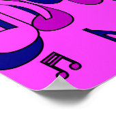 Schöne Musik Upbeat Lila Noten Pink Poster (Ecke)