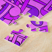 Schöne Musik Upbeat Lila Noten Pink Puzzle (Seite)