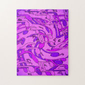 Schöne Musik Upbeat Lila Noten Pink Puzzle (Vertikal)