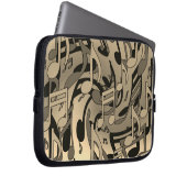 Schöne Musik Warm Sepia Lebhafte Musikszenen Laptopschutzhülle (Vorne Rechts)