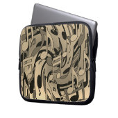 Schöne Musik Warm Sepia Lebhafte Musikszenen Laptopschutzhülle (Vorderseite Links)