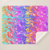 Schöne Musik wirbeln musikalische Noten farbenfroh Sherpadecke (Vorderseite (Horizontal))