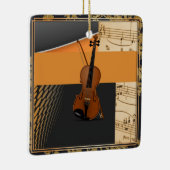 Schöne musikalische abstrakte Geige Keramikornament (Rechts)