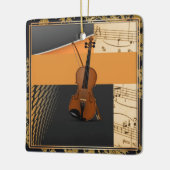 Schöne musikalische abstrakte Geige Keramikornament (Links)