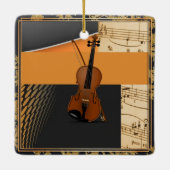 Schöne musikalische abstrakte Geige Keramikornament (Rückseite)