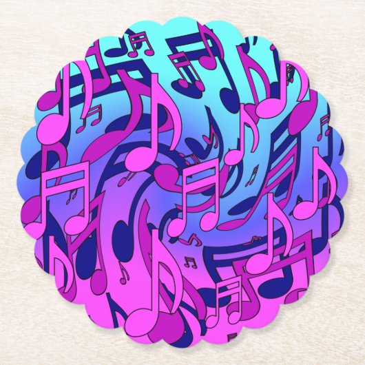 Schöne Musikfarbe Lebhaftes musikalisches Muster Untersetzer (Vorderseite)