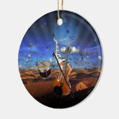 Schöne Musiknoten Geige Spritzer Klaviertrommel Keramikornament (Links)