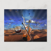 Schöne Musiknoten Geige Spritzer Klaviertrommel Postkarte (Vorderseite)