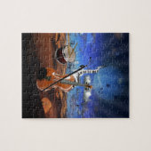 Schöne Musiknoten Geige Spritzer Klaviertrommel Puzzle (Horizontal)