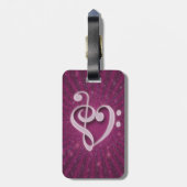 Schöne Musiknoten Gepäckanhänger (Rückseite vertikal)