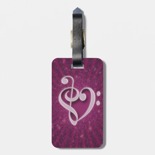 Schöne Musiknoten Gepäckanhänger (Rückseite vertikal)