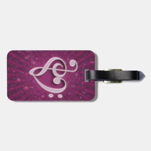 Schöne Musiknoten Gepäckanhänger (Rückseite horizontal)