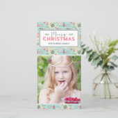 Schöne Muster Weihnachtsfotokarte Feiertagskarte (Stehend Vorderseite)