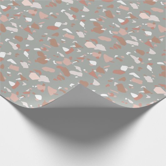 Schöne, mutierte Wüstenfarben Terrazzo Muster Geschenkpapier (Ecke)