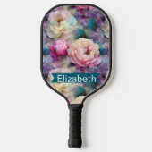 Schöne Mutter der Perlenblumen Personalisiert Pickleball Schläger (Rückseite)