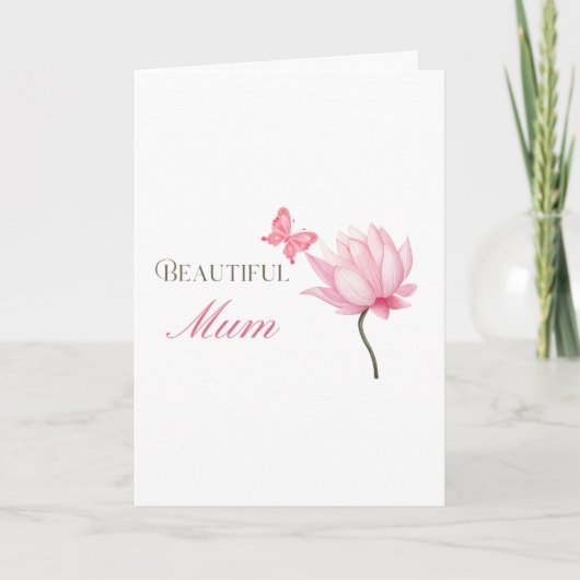 Schöne Mutter Rosa Lotus, Muttertag, Geburtstag Karte (Vorderseite)